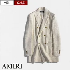 【定価341,000円(税込)】AMIRI -アミリ-   圧倒的なオーラを放つ１着！ピリング加工 ダブルブレストコート ダブルコート ロングコート DOUBLE BREASTED COAT オフホワイト アウター SR3SS22MCF001 イタリア製 メン