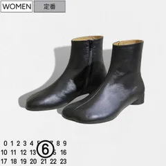 【定価112,200円(税込)】MM6 Maison Margiela エムエムシックス メゾンマルジェラ  上質なシープナッパレザーを用いたホールド感ある履き心地が堪らないアナトミックブーツ 4.0cmヒール 猫足ブーツ タビ 足袋 TABI  アンクル シ