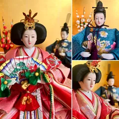 新品☆極上☆春を待つ梅と鳳凰の共演☆三五☆の親王飾り☆絢爛豪華な金彩と刺繍☆正絹☆頭師椰葉のお顔自慢☆特選黒塗り金彩の親王台座、極上親王小道具付☆お飾り台は別売り☆屏風、菱三宝、雪洞、白梅紅梅、毛氈付き☆十二単衣☆平安装束☆雛祭り☆雛人形☆おひなさま☆桃の節句