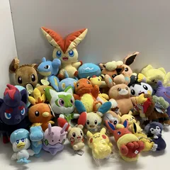 ◆ 【ジャンク品】ポケモン 30点 まとめ商品 ぬいぐるみ イエッサン ブースター ヌメラ ゾロア など ポケモンセンター あり 現状品