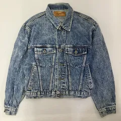 ◆ Wrangler ラングラー デニムジャケット アウター Gジャン デニム ウエスタンジーンズ BLUE BELL'S ブルーベル ケミカルウォッシュ ブルー Mサイズ メンズ 古着