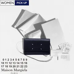 【定価135,300円(税込)】Maison  Margiela メゾン  マルジェラ 洗練されたデザイン！2WAYシルバーチェーンウォレットバッグ グレインレザー ボディバック 鞄 カバン お財布バッグ ネイビー クレプスキュール Crepuscule T6