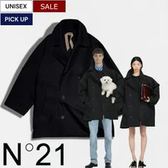 【定価198,000円(税込)】N°21　-ヌメロ ヴェントゥーノ-　美しいワイドシルエット！クラシカルな愛らしさと装飾を削ぎ落としたシンプルで現代的なスタイルを構築するコットンダブルコート  アウター トレンチ O0110174 ブラック N21 No.21