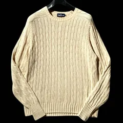RALPH LAUREN★90s archive★ケーブルニットセーター コットン アラン 通年 白クリーム メンズM～L位 ラルフローレン Y2Kヴィンテージのサムネイル