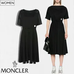 【定価166,100円(税込)】MONCLER モンクレール シンプルで着やすい1着！ラグジュアリーカジュアルを格上げするブランドアイコンパッチ付き半袖ワンピース Aラインドレス ジャージー素材 国内正規品/モンクレールジャパン  J20938I0000289