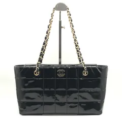 シャネル エナメル チョコバー チェーン ショルダーバッグ ハンドバッグ 値段交渉歓迎