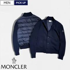 【定価278,300円(税込)】MONCLER モンクレール   抜群の着心地と都会的な洗練された印象を放つアイコンワッペン付きニットコンビネーションダウンブルゾン   ジャケット カーディガン CARDIGAN TRICOT ネイビー ロゴ 国内正規品/モン