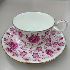 NARUMI カップ&ソーサー　コップ　皿　1客　ピンク　花柄