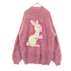 美品 CANDY STRIPPER キャンディストリッパー アニマル柄 長袖 シャギー ニット 2 ピンク ウサギ レディース 古着