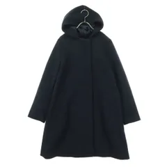 GLOBAL WORK グローバルワーク 長袖 ノーカラーコート S ネイビー フーディ取外し可 レディース 古着