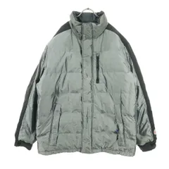 TOMMY HILFIGER トミーヒルフィガー リバーシブル スクエア柄 長袖 ダウンジャケット XL グレー系 メンズ 古着