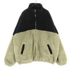 美品 HALHAM ハルハム ツートンカラー 長袖 ボア 中綿ジャケット XL ブラック メンズ 古着