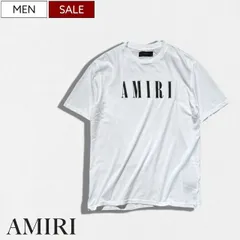 【定価74,800円(税込)】AMIRI -アミリ- 使い易いシンプルなデザインが魅力的！ブランドロゴ クルーネックTシャツ ティーシャツ LOGO T-SHIRT カットソー ホワイト SR1PXMJLT001 SAMSCJ メンズ