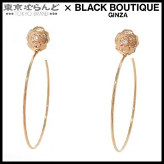 シャネル CHANEL カメリア コレクション ピアス J11844 ピンクゴールド K18PG ダイヤモンド フープ イヤリング レディース 仕上済 101849753