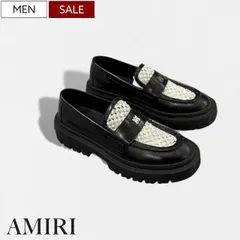 【定価198,000円(税込)】AMIRI -アミリ- ラフィア調の編み込みとボリュームのあるソールが印象的！ラグジュアリーな大人カジュアルを演出する ローファー ドレスシューズ 靴 JUMBO LOAFER  SRAMFOLR1003 ブラック イタリア製 