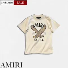 【定価44,000円(税込)】AMIRI -アミリ-  子供服という枠には収まりきらない圧倒的なクオリティとブランドの哲学が凝縮された一枚！ クルーネックTシャツ ティーシャツ イーグル T-SHIRT カットソー オフホワイト SRPS24KJL008 SM