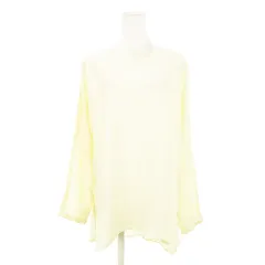 カスタネ Kastane ブラウス チュニック ラウンドネック 長袖 シアー 透け感 ピンタック サイドスリット F ライトベージュ /AH15