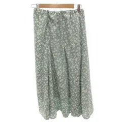 アースミュージック&エコロジー EARTH MUSIC & ECOLOGY タグ付き タイトスカート F エメラルドグリーン 花柄 ロング丈 シャーリングウエスト 1B96L0L0700 /HW ■ECF001