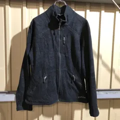1887 Eddie Bauer フリースジャケット ブラック L エディーバウアー フルジップ ワンポイント 刺繍ロゴ 古着卸 アメリカ仕入