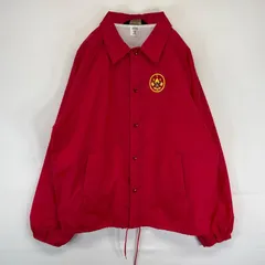 古着  AUBURN USA製 ナイロンジャケット コーチジャケット ワッペン スナップボタン L  レッド メンズ