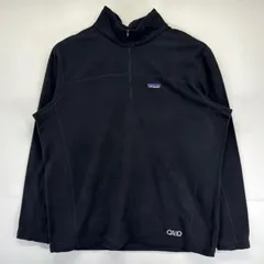 古着 パタゴニア patagonia フリースジャケット 大きいサイズ アウトドア ハーフジップ ワンポイントロゴ刺繍 プルオーバー 2XL  ブラック メンズ