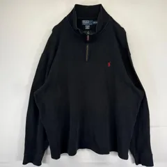 古着 ポロバイラルフローレン Polo by Ralph Lauren スウェット トレーナー ニット ワンポイントロゴ刺繍 2XL  ブラック メンズ