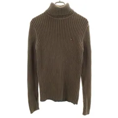 TOMMY HILFIGER DENIM トミーヒルフィガーデニム 長袖 タートルネック リブ ニット M オリーブ系 レディース 古着