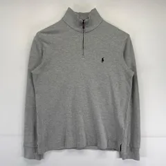 古着 ポロ・ラルフローレン POLO RALPH LAUREN ニット ハーフジップ プルオーバー セーター トレーナー M  グレー系 メンズ