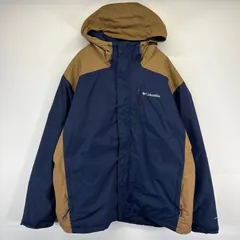 古着 コロンビア Columbia ナイロンジャケット マウンテンパーカー ワンポイント 中綿 大きいサイズ アウトドア 3XL  ネイビー メンズ