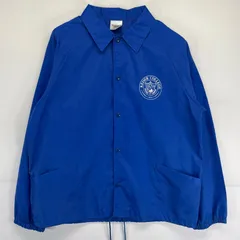 古着 90's/90年代 オーバーン AUBURN USA製 ナイロンジャケット コーチジャケット プリントデザイン ドローコード  L  ブルー メンズ