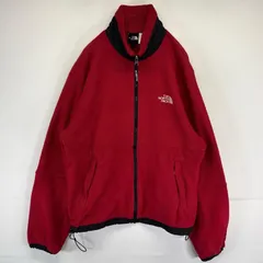 古着 ザ・ノースフェイス THE NORTH FACE フルジップフリースジャケット ワンポイントロゴ刺繍 アウトドア  レッド メンズ