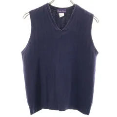 RALPH LAUREN ラルフローレン イタリア製 Vネック ニットベスト ネイビー レディース 古着