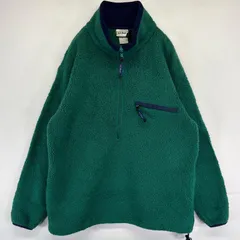 古着 80's/80年代 ヴィンテージ エルエルビーン L.L.Bean ハーフジップフリースジャケット ボアフリース プルオーバー  無地  グリーン メンズ