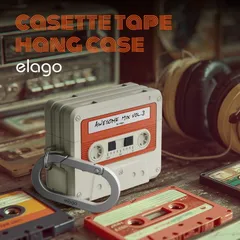 AirPods Pro3 ケース 耐衝撃 カラビナ 付 おしゃれ カバー シンプル かわいい AirPods Pro 3 エアポッツプロ 第3世代 対応 elago CASSETTE TAPE HANG CASE