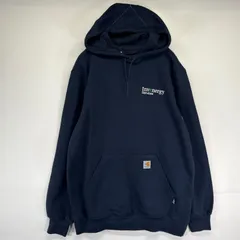 古着 美品 カーハート Carhartt パーカー スウェット デッドストック タグ付き ワンポイントロゴ刺繍 プルオーバー  M  ネイビー メンズ