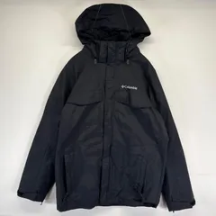 古着 コロンビア Columbia ナイロンジャケット マウンテンパーカー ワンポイントロゴ刺繍 フルジップ アウトドア S  ブラック メンズ