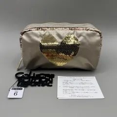 未使用級　レスポートサック　ポーチ　ハート　スパンコール　ナイロン　ゴールド　金　チャーム付き