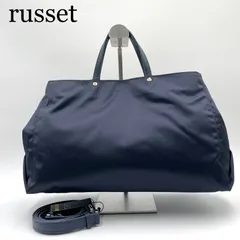未使用級✨russet ラシット　CLOUDS NYLON　2way トートバッグ　ショルダーバッグ　撥水　A4可　ダークネイビー　ゴールド金具