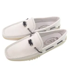 新品同様 トッズ ドライビングシューズ GOMMINI ゴンミーニ XXM24C0CW00OIL サイズ5.5 24.5cm レザー ラバー ホワイト 白 スリッポン ローファー モカシン 靴その他 1709 TOD’S メンズ