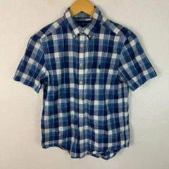 RALPH LAUREN ラルフローレン 半袖シャツ チェック柄 ブルー Lサイズ メンズ 古着 アメカジ カジュアル