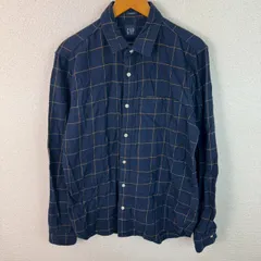 GAP ギャップ 長袖シャツ チェック柄 ネイビー Mサイズ メンズ 古着 アメカジ ストリート