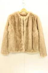 【中古】 Ungrid レディースコート S ショートフェイクファーコート Ungrid S ベージュ 肌色 無地