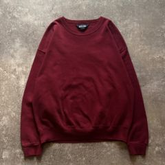 90s ランズエンド コットンニット ショッキングピンク L ラグラン