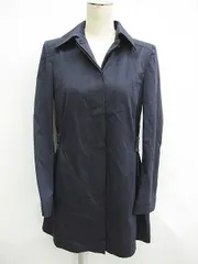 Salvatore Ferragamo サルヴァトーレフェラガモ トレンチコート 比翼仕立 ブルーグレー系 イタリア製 B0001-0216-3のサムネイル