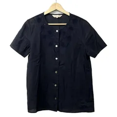 Burberry's(バーバリーズ) 半袖シャツブラウス サイズ9 M レディース - ダークネイビー×ネイビー レース