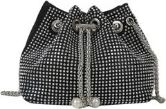 APOSITV ショルダーバッグ キラキラ レディース シルバーチェーン パーティ ラインストーン