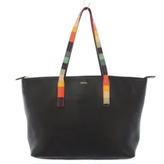 ポールスミス PAUL SMITH トートバッグ ハンドバッグ レザー ロゴ プリント 黒 ブラック /BB