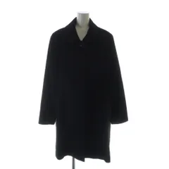 バルマン BALMAIN ステンカラーコート 長袖 総裏地 黒 ブラック 裏地総柄 ロゴ 9 M 絹 シルク カシミヤ /MQ ■GY44のサムネイル