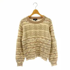 エミリアウィズ EmiriaWiz ニット ツイード クルーネック セーター 長袖 F グレージュ マルチカラー /DF ■OS