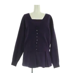 アプワイザーリッシェ Apuweiser-riche 23AW アンサンブルニット カーディガン ノースリーブトップス ペプラム フレア 1 パープル /MY ■OS